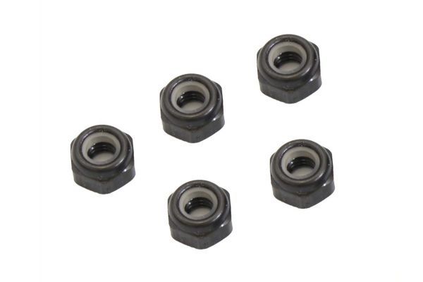 Kyosho 1-N3033NA-GM Nut(M3x3.3)Nylon(Aluminium/Gunmetal/5pcs) - BanzaiHobby