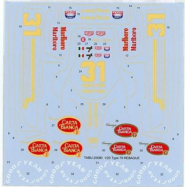 Tabu Design TABU20080 1/20 Lotus Type79REBAQUE Specification Decal for Tamiya