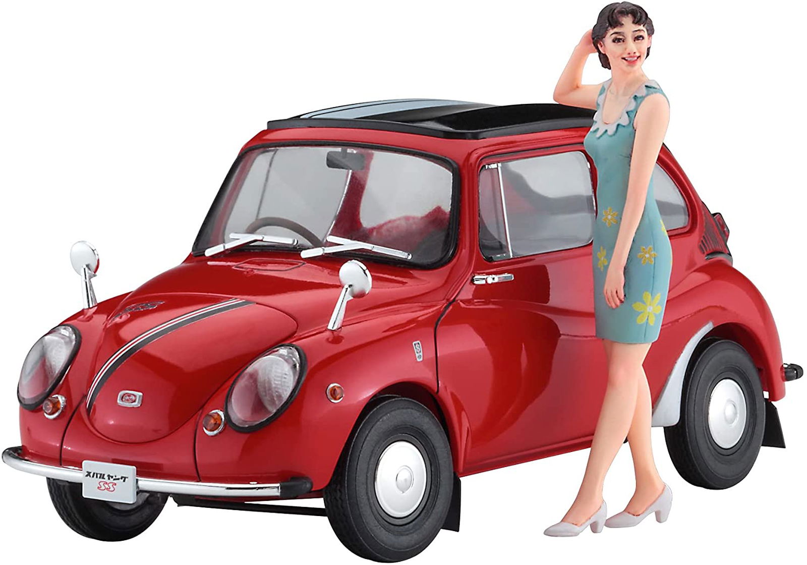 Hasegawa Subaru 360 Young SS w/60`s Girls Figure - BanzaiHobby