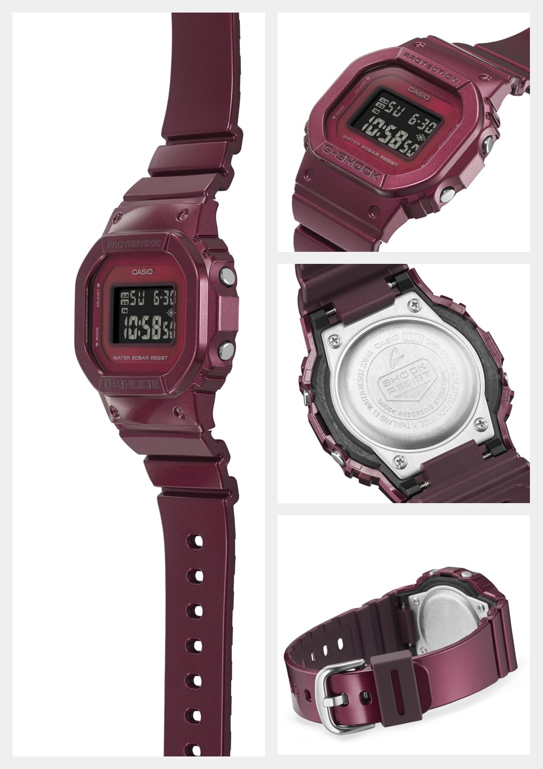 ジーショック [カシオ] 腕時計 【国内正規品】 ミッドサイズモデル Black＆Red GMD-S5600RB-4JF レディース レッド - BanzaiHobby