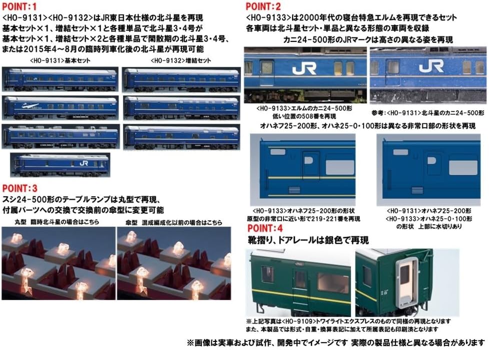 TOMIX HO-9131 (HO Scale) 24-25 Series (Hokutosei/JR East Japan Specification) 4 Cars Basic Set - BanzaiHobby