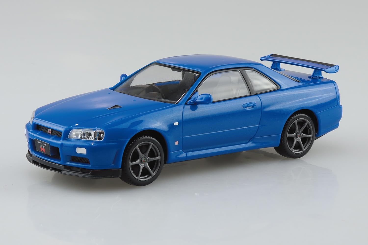 Aoshima 1/32 RakuPla Snap Kit No.12-BB Nissan R34 Skyline GT-R Bayside Blue - BanzaiHobby