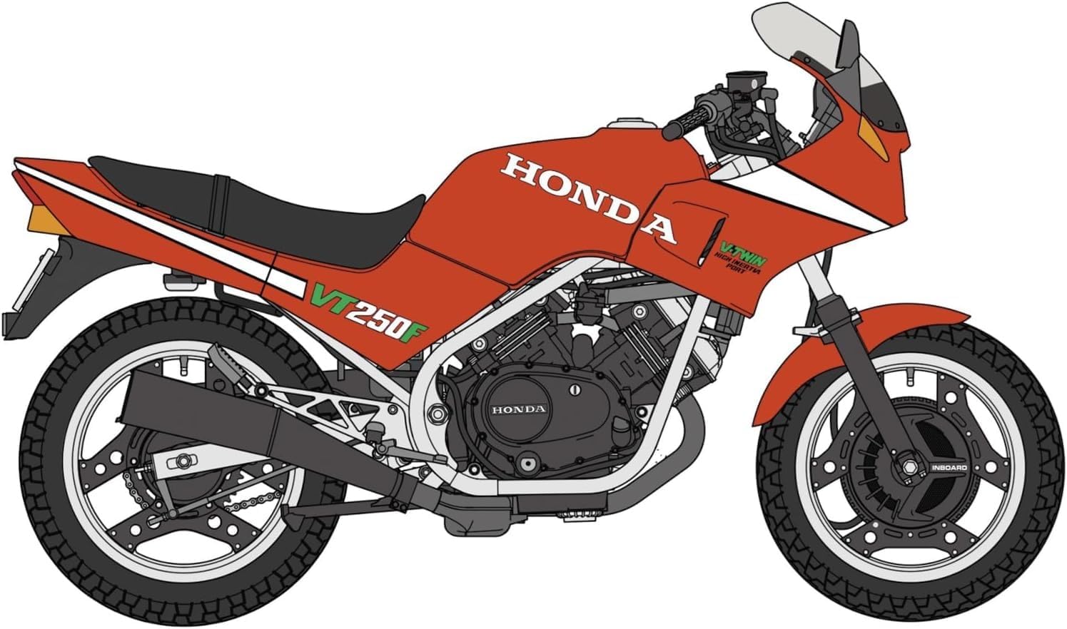 Hasegawa 21780 1/12 Honda VT250F (MC08) (1984) Red Color - BanzaiHobby