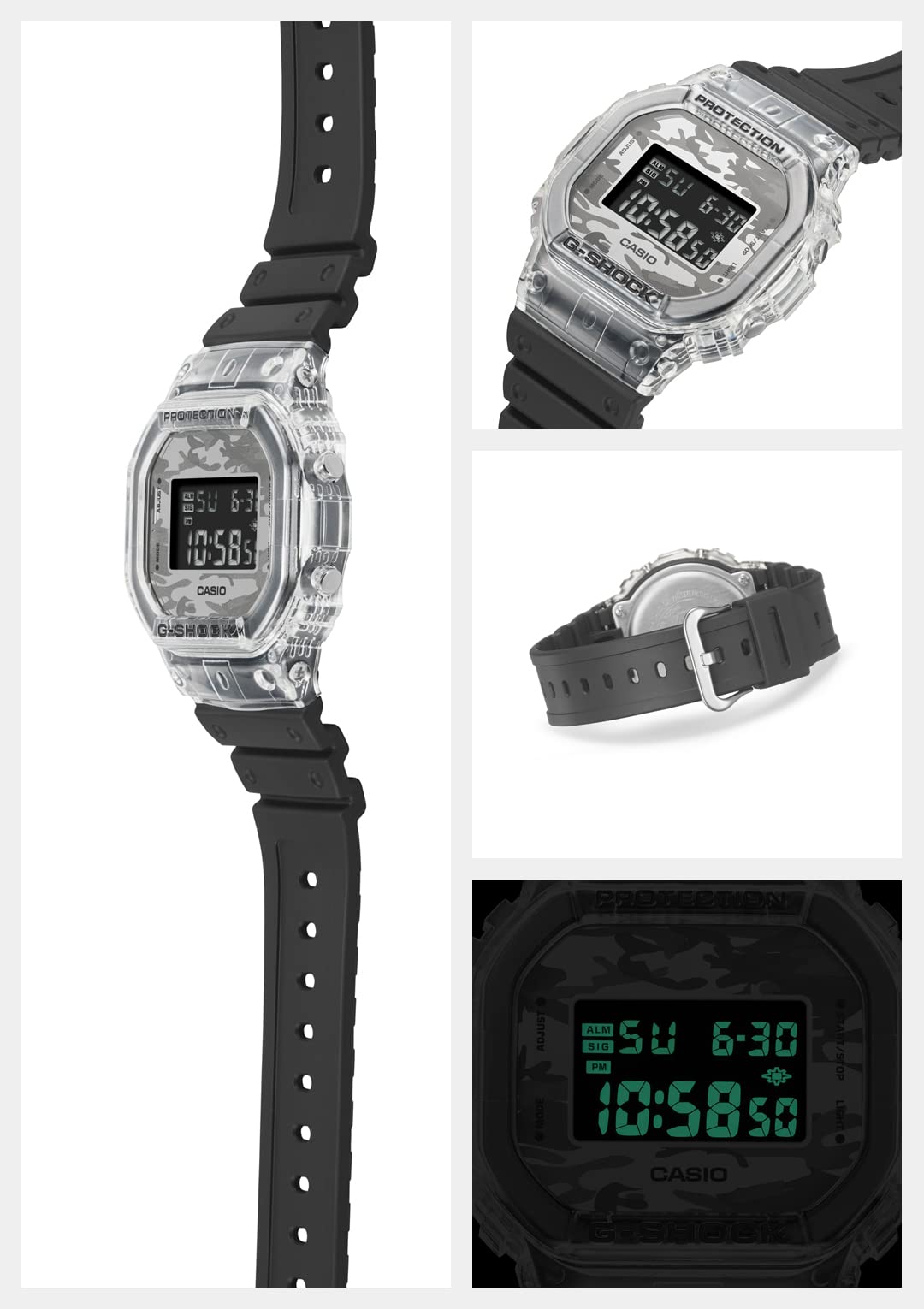G-SHOCK [カシオ] 腕時計 ジーショック 【国内正規品】 カモフラージュ・スケルトンシリーズ DW-5600SKC-1JF メンズ ブラック - BanzaiHobby