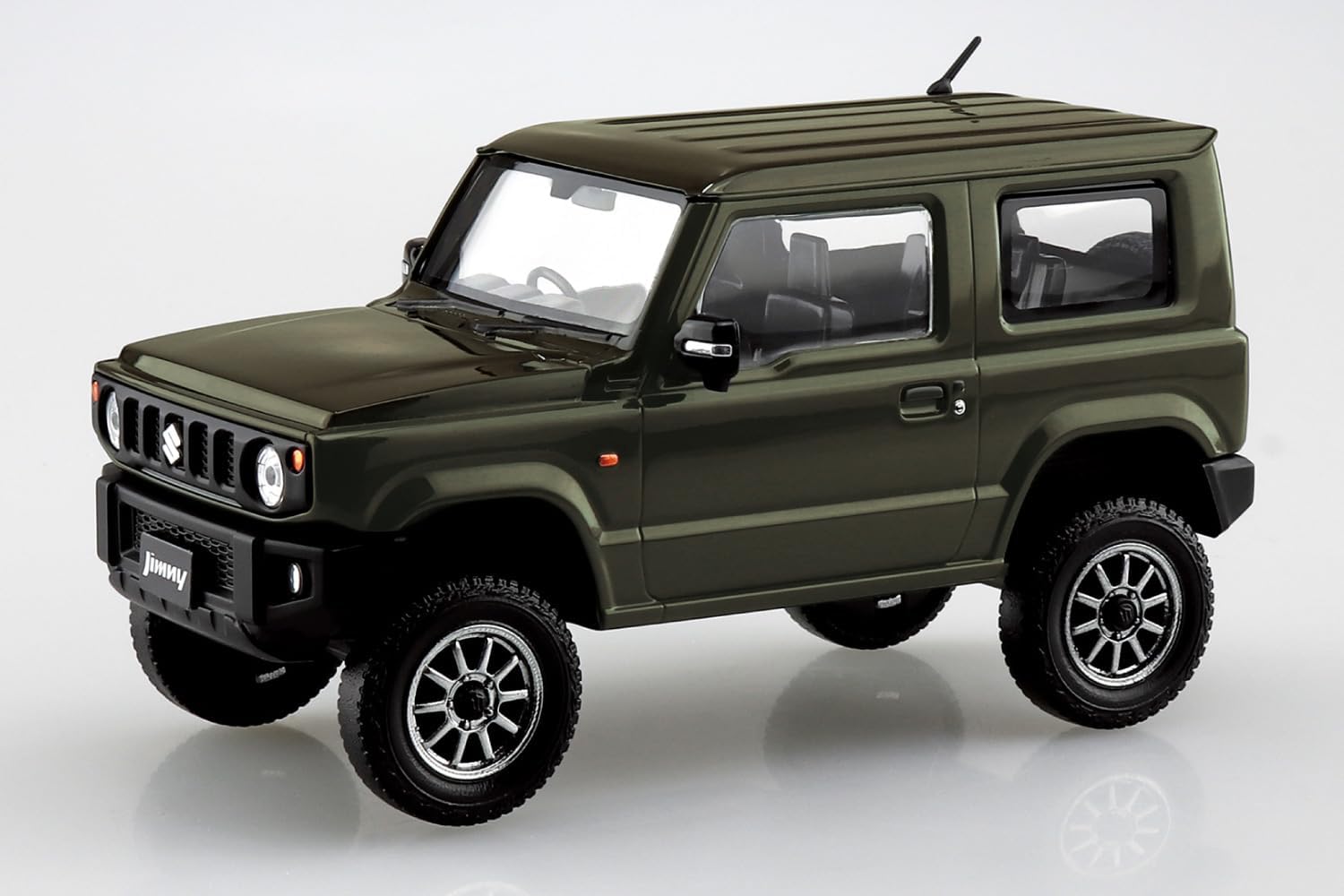 Aoshima 1/32 RakuPla Snap Kit No.09CU-JG Suzuki JB64 Jimny Custom Wheel (Jungle Green) - BanzaiHobby
