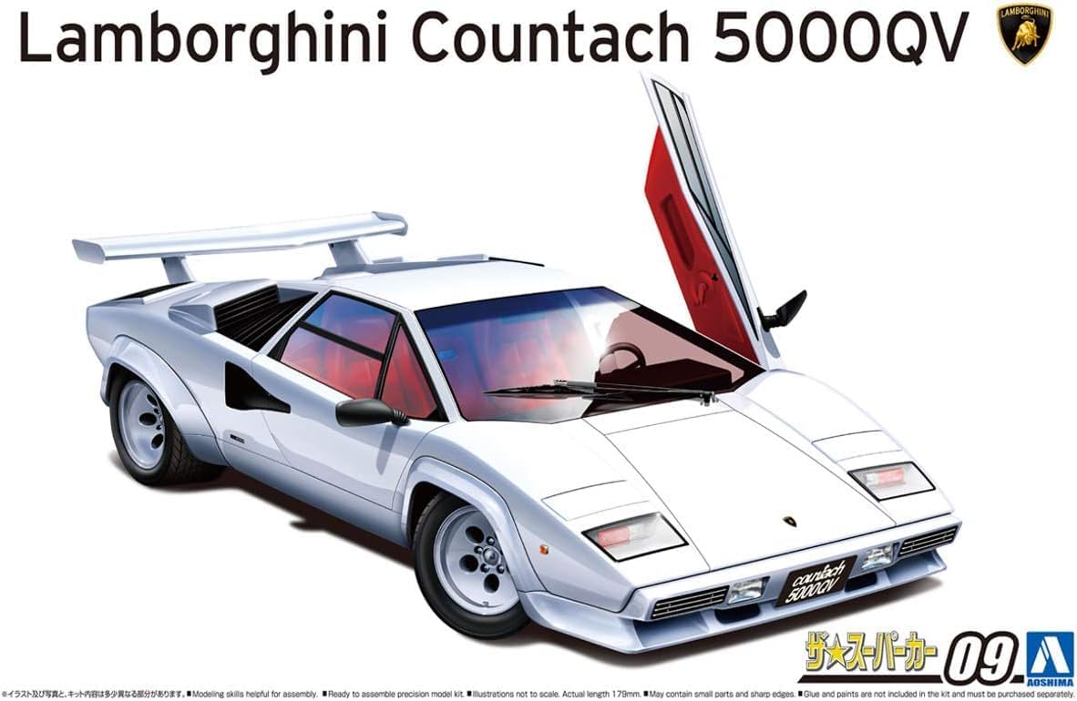 Aoshima 1/24 The Supercar No. 09 1/24 '85 Lamborghini Countach 5000QV