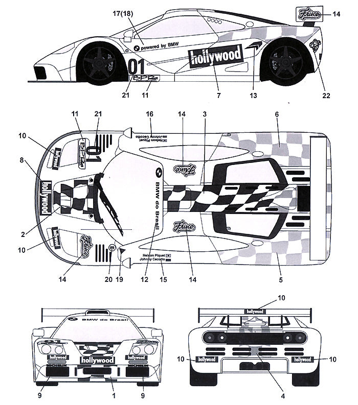 Tabu Design 24048 1/24 McLaren F1-GTR "Hollywood" - BanzaiHobby