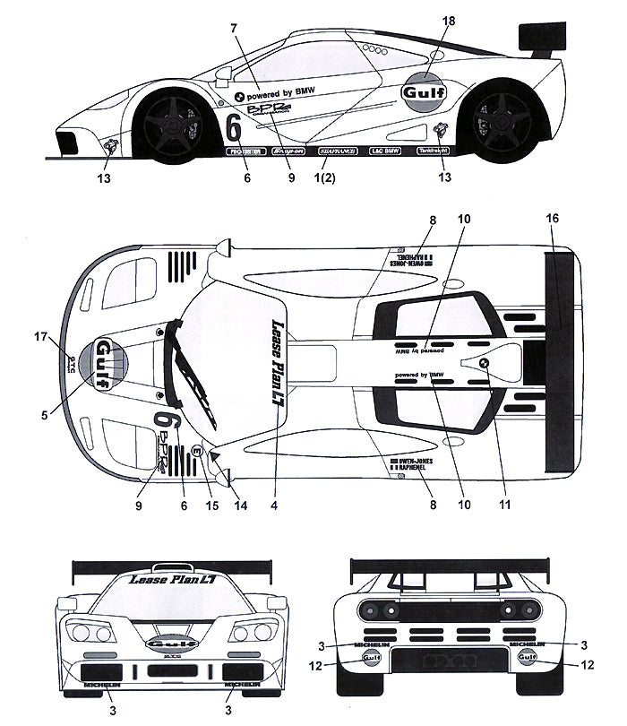 Tabu Design 24050 1/24 McLaren F1-GTR "Gulf White" - BanzaiHobby