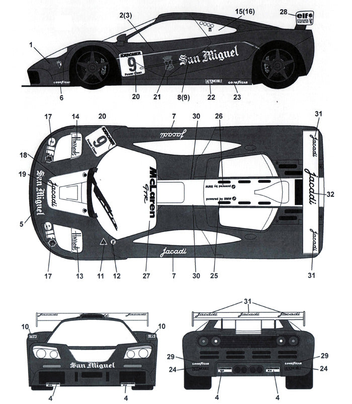 Tabu Design 24054 1/24 McLaren F1-GTR "San Miguel" - BanzaiHobby