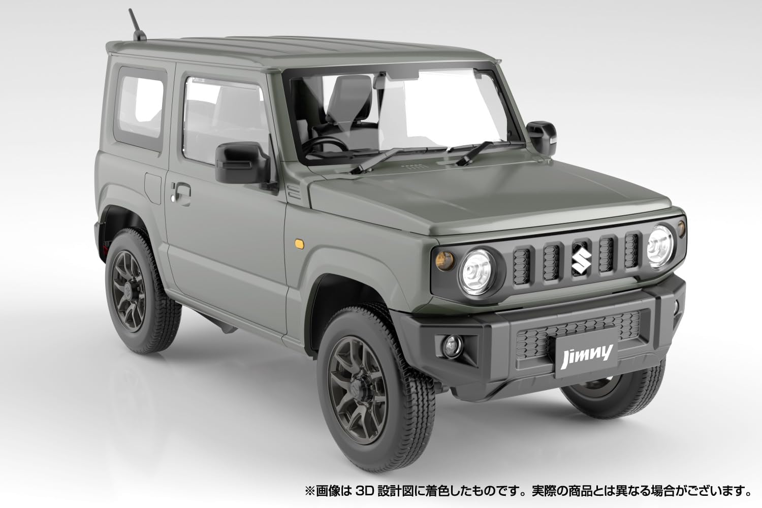 Aoshima 1/24 Raku Plastic Snap Car Series No.03-JG JB64 Jimny 2018 Jungle Green - BanzaiHobby