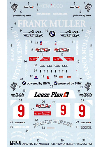 Tabu Design 24047 1/24 McLaren F1-GTR "FRANK MULLER" - BanzaiHobby