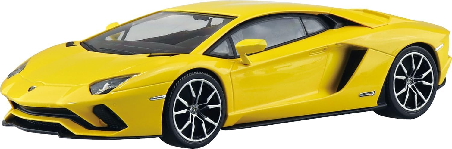 Aoshima 068151 1/32 Raku Plastic Snap Kit No.07-PY Lamborghini Aventador S Pearl Yellow - BanzaiHobby