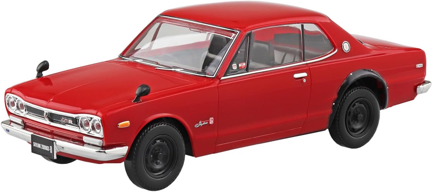 Aoshima 1/32 RakuPla Snap Kit No.16-RD Nissan C10 Skyline 2000GT-R (Red) - BanzaiHobby