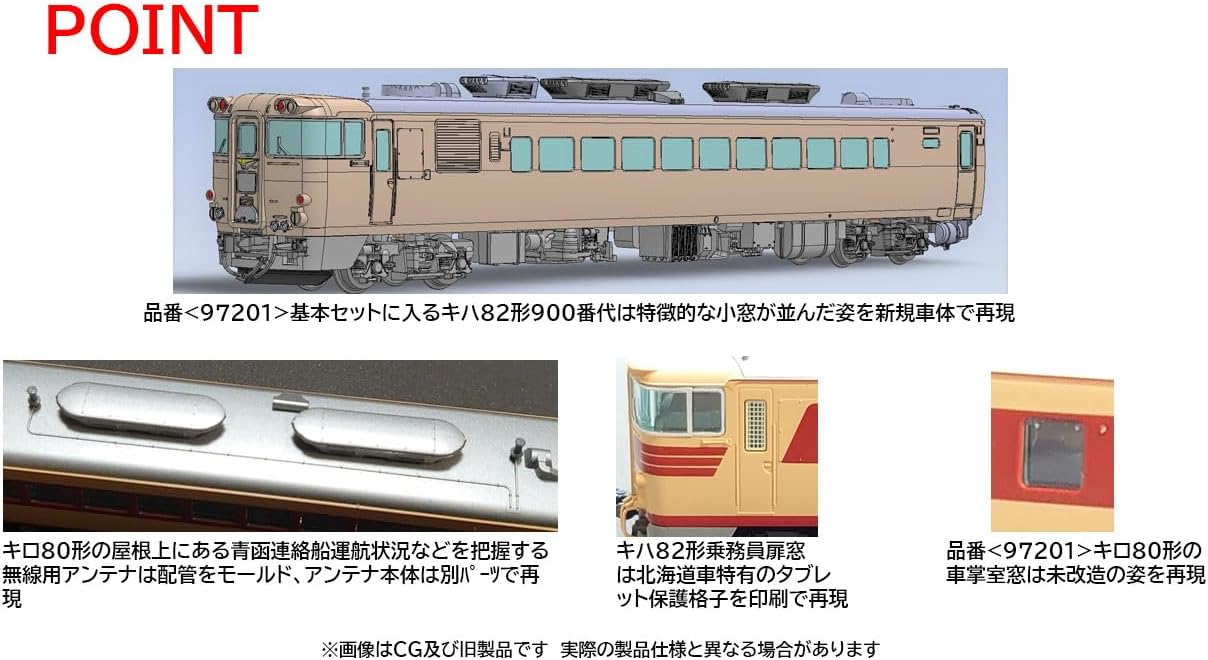 TOMIX 97201 N Gauge JNR Kiha 82 Series (Hokkaido Ver., Kiha 82-900) 4 Cars Set