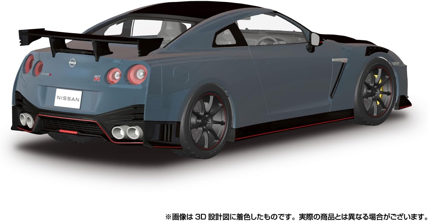 Aoshima 065938 1/24 Raku Plastic Snap Car Series No.02-NG R35 NISSAN GT-R NISMO Special Edition 2022 NISMO Stealth Gray