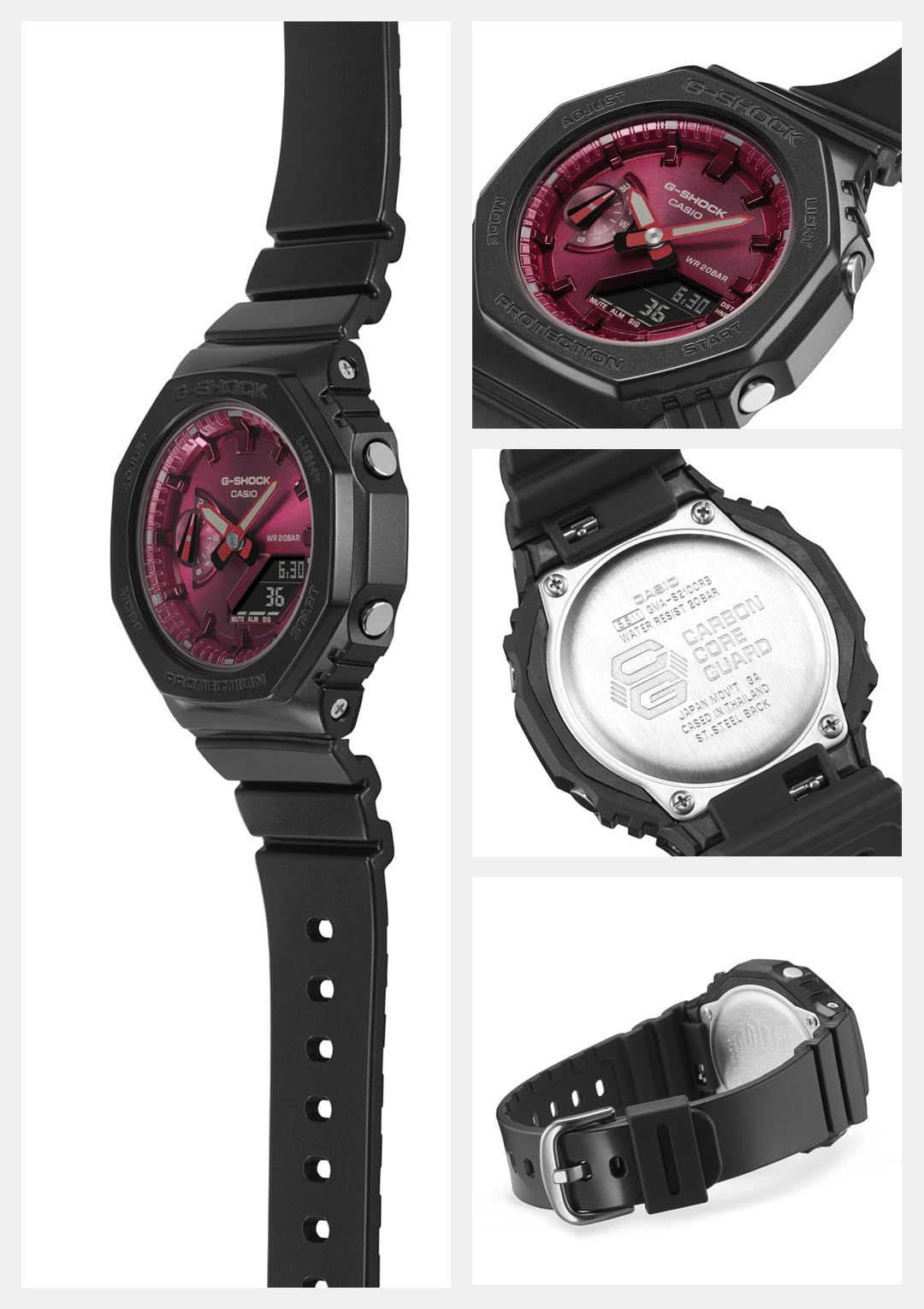 ジーショック [カシオ] 腕時計 【国内正規品】 ミッドサイズモデル Black＆Red GMA-S2100RB-1AJF レディース ブラック - BanzaiHobby
