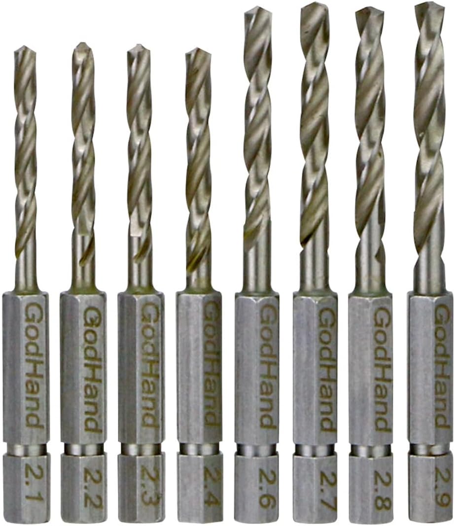 GodHand Quick Drill Bit Set of 8 (D) GH-DBQ-8D Hobby Tools - BanzaiHobby