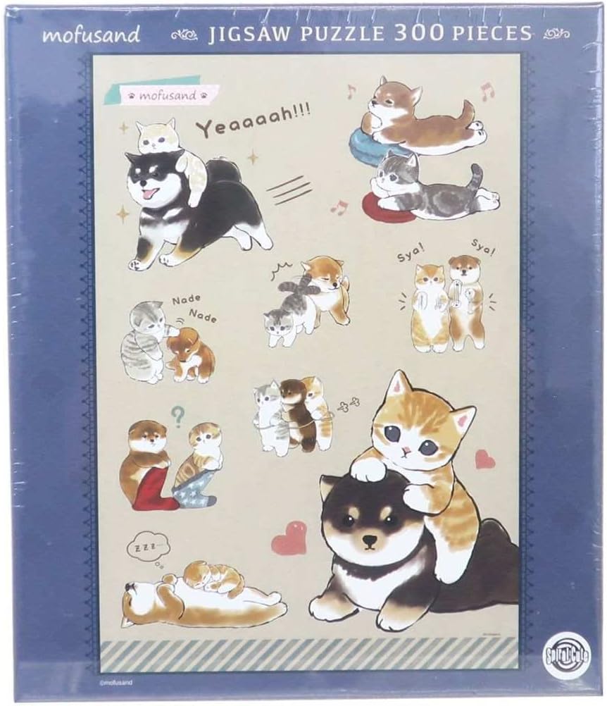 Ensky 300-3026 Shiba x Nyan mofusand - mofusand (Puzzle, 300 Pieces, 26 x 38 cm)