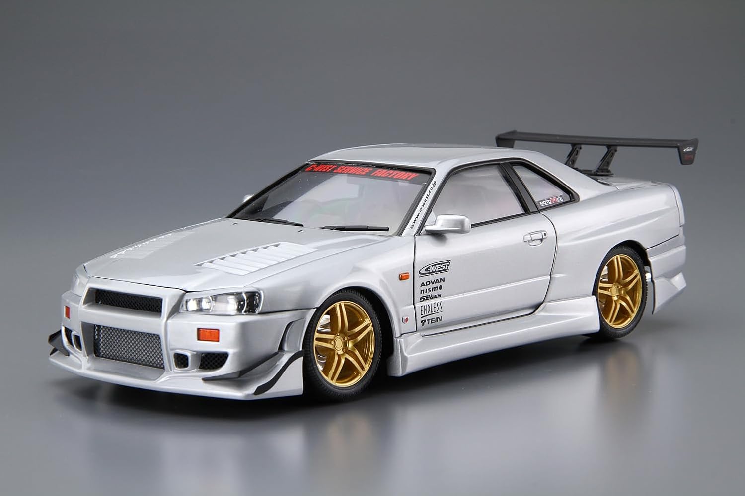 Aoshima 1/24 The Tuned Car Series No.50 Nissan C-WEST BNR34 Skyline GT-R '02 - BanzaiHobby
