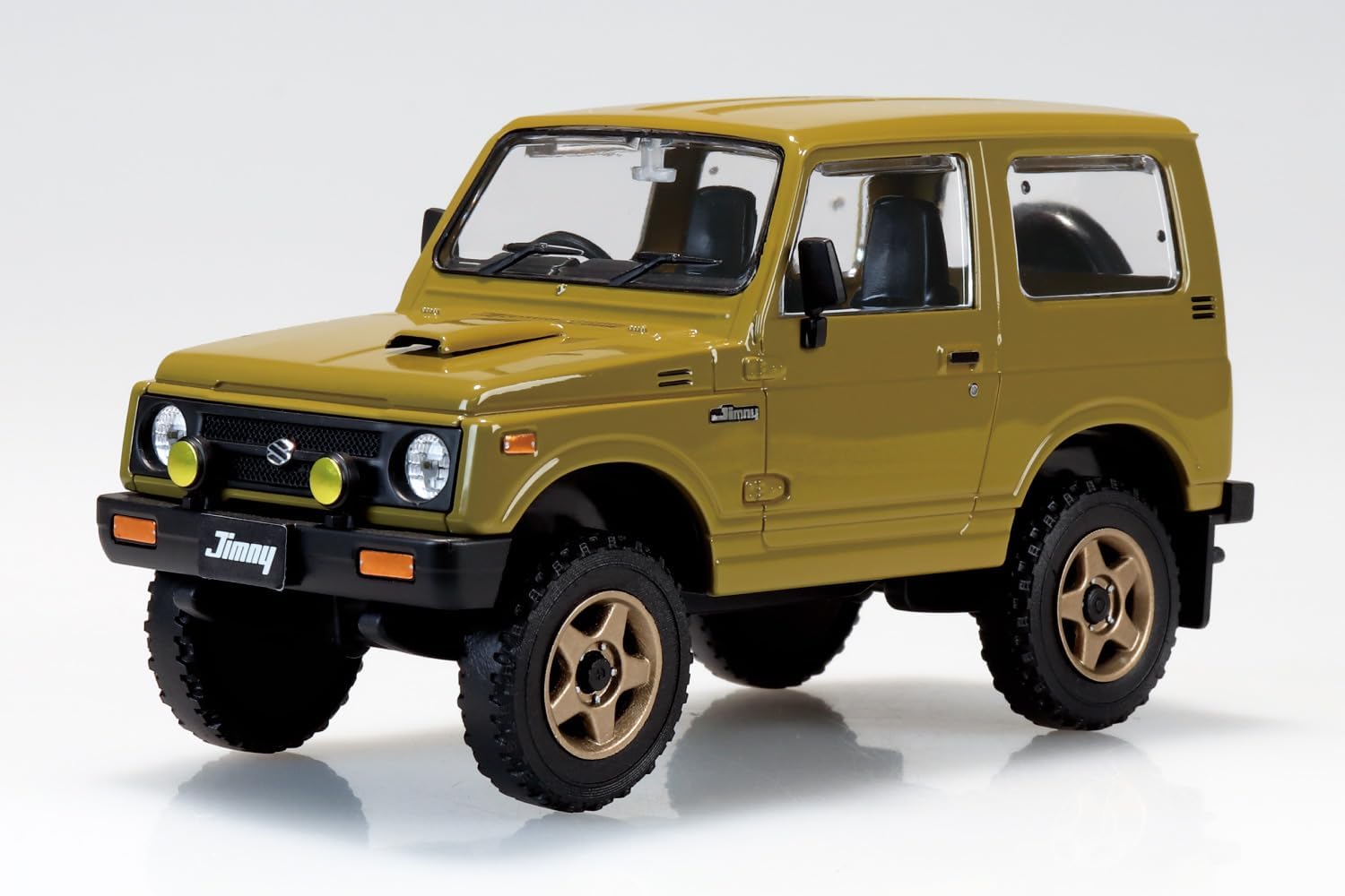 Aoshima 1/32 RakuPla Snap Kit No.18CU-OE Suzuki JA11 Jimny Custom Wheel (Olive) - BanzaiHobby