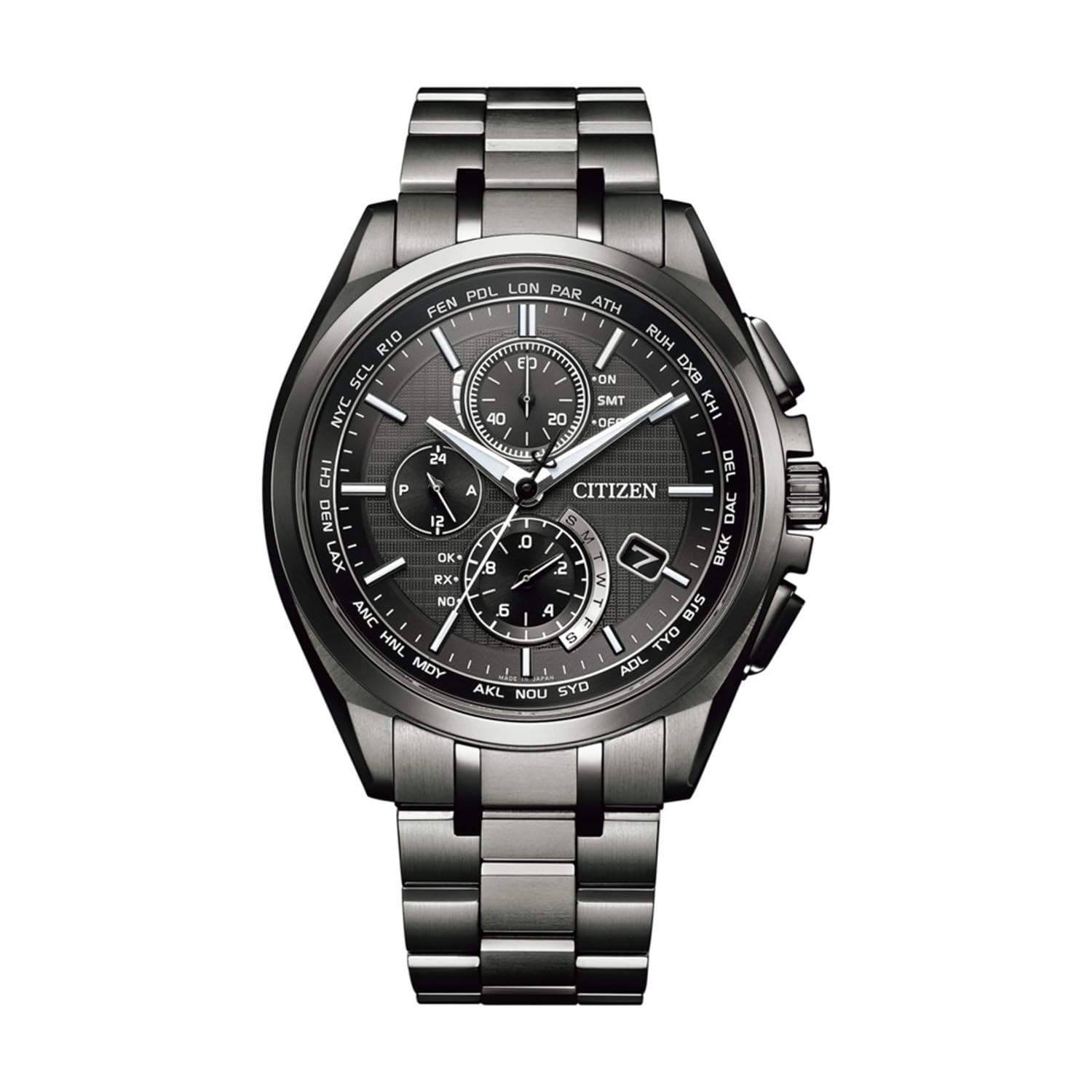 Reloj radiocontrolado CITIZEN ATTESA Eco-Drive con DLC de vuelo directo (AT8044-56E) para hombre - BanzaiHobby