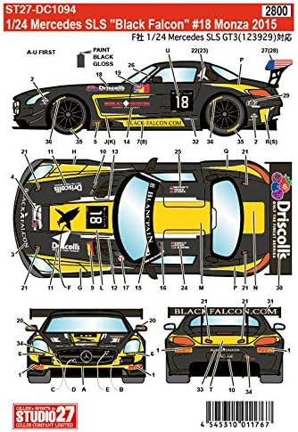 Studio27 DC1094 1/24 Mercedes SLS Black Falcon #18 - BanzaiHobby