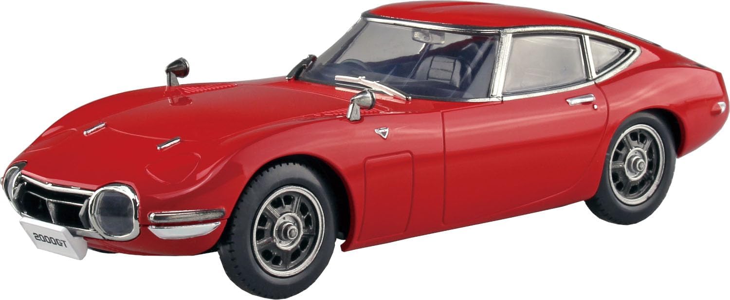 Aoshima 1/32 Easy Plastic Snap Kit No.06-SR Toyota 2000GT Solar Red - BanzaiHobby