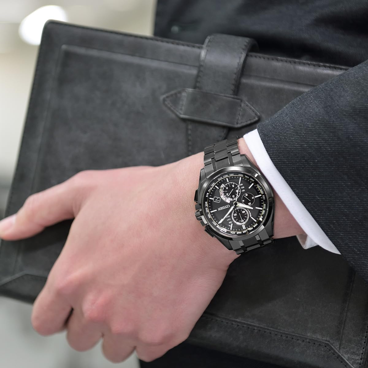 [シチズン]CITIZEN 腕時計 ATTESA アテッサ Eco-Drive エコ・ドライブ 電波時計 ダイレクトフライト DLC仕様 AT8044-56E メンズ - BanzaiHobby