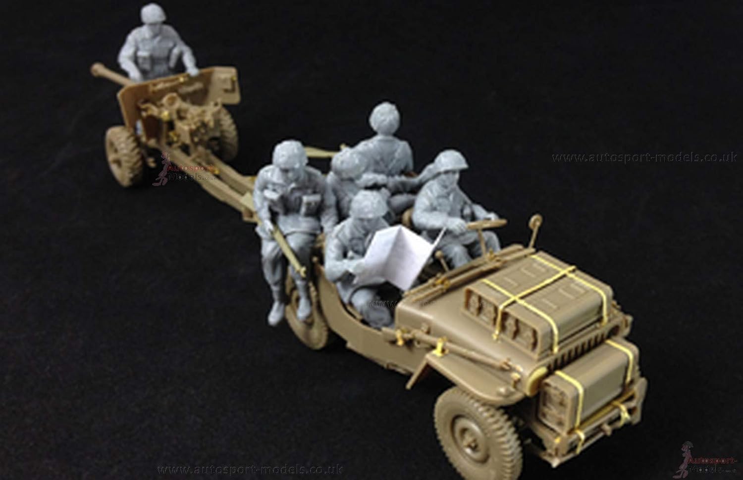 Bronco Models CB35170 1/35 British 6-Pdr Anti-Tank Gun (Airborne) With 1/4 Ton Truck & Crew