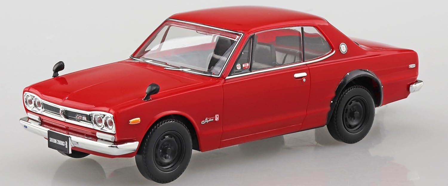 Aoshima 1/32 RakuPla Snap Kit No.16-RD Nissan C10 Skyline 2000GT-R (Red) - BanzaiHobby