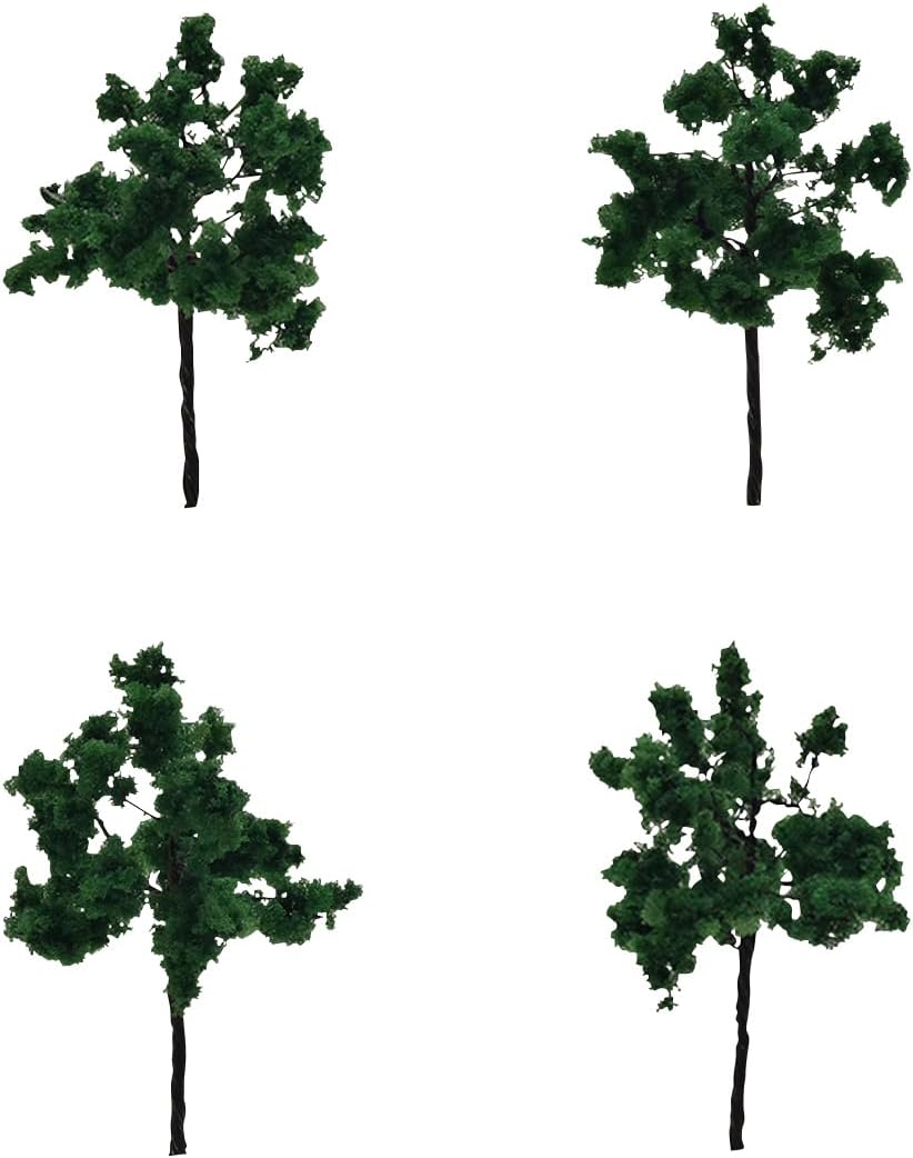 TOMIX 8207 N Gauge Broadleaf Trees (Deep Green, Set of 4)