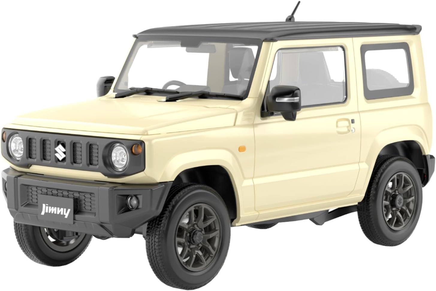 Aoshima 1/24 Raku Plastic Snap Car Series No.03-CI JB64 Jimny 2018 Chiffon Ivory Metallic - BanzaiHobby