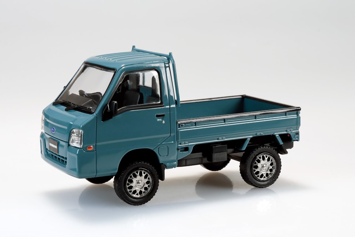 Aoshima 1/32 RakuPla Snap Kit No.05CU-BG Subaru Sambar Truck Custom Wheels Blue Gray - BanzaiHobby