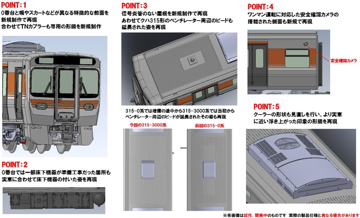 TOMIX 98598 JR 315-3000 Series Commuter Train Set (4 Cars Set)