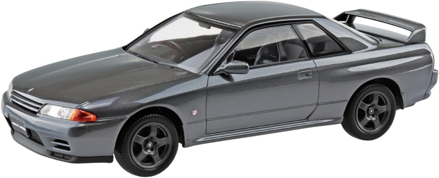 Aoshima 1/32 RakuPla Snap Kit No.14-GG Nissan R32 Skyline GT-R Gun Gray Metallic - BanzaiHobby