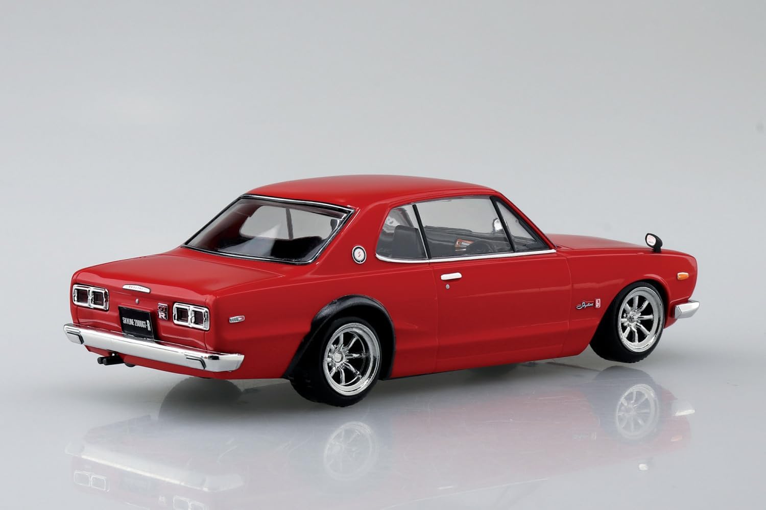 Aoshima 1/32 RakuPla Snap Kit No.16CU-RD Nissan C10 Skyline 2000GT-R Custom Wheel (Red)