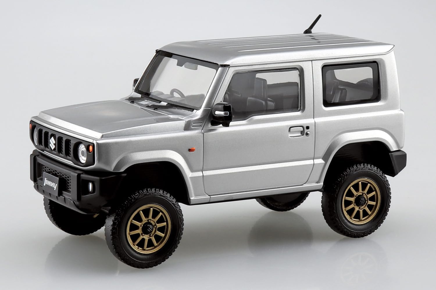 Aoshima 1/32 RakuPla Snap Kit No.09CU-SS Suzuki JB64 Jimny Custom Wheel (Silky Silver Metallic) - BanzaiHobby