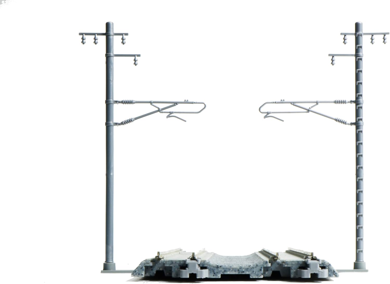 KATO 23-066-2 N Gauge Single Line Wide Overhead Pole (Silver/20 Pieces)