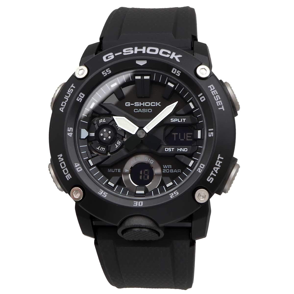 [カシオ]CASIO G-SHOCK Gショック ジーショック アナデジ ブラック カーボン／樹脂 20気圧防水 海外モデル GA-2000S-1A 腕時計 [並行輸入品]