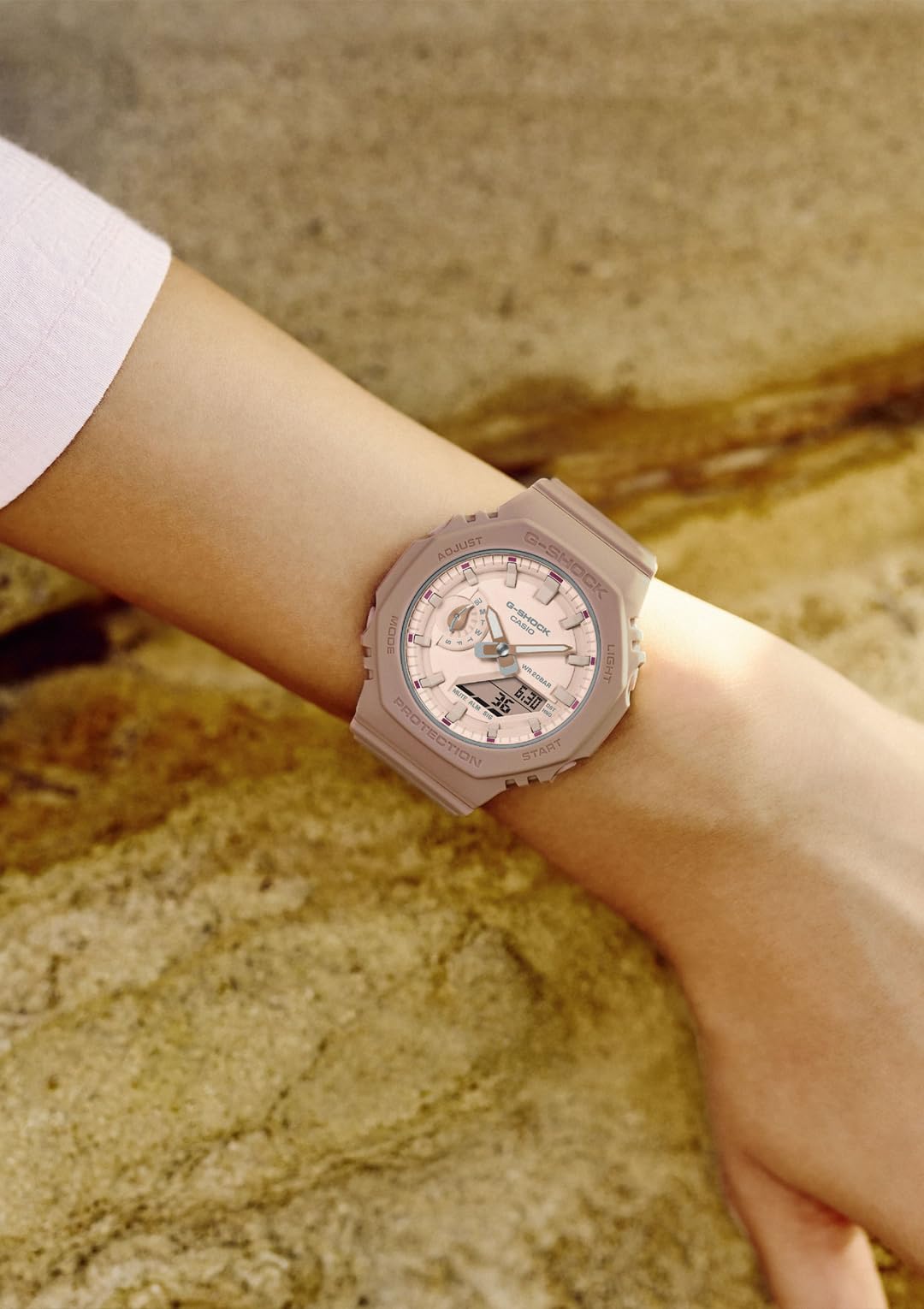 ジーショック [カシオ] 腕時計 【国内正規品】ミッドサイズモデル バイオマスプラスチック採用 GMA-S2100NC-4A2JF レディース ベージュ×ピンク - BanzaiHobby