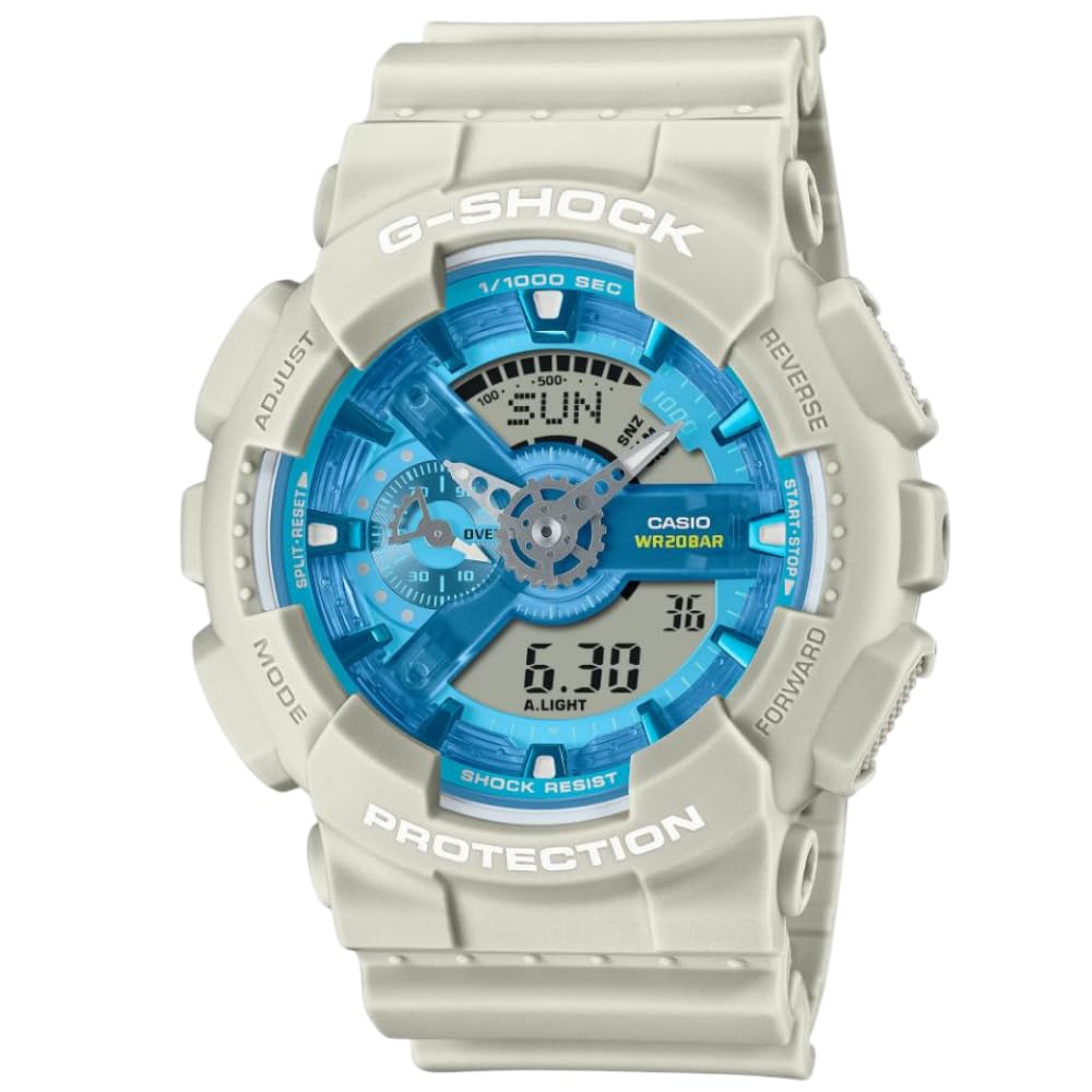 カシオ G-SHOCK オアシス ベージュ ブルーダイヤル アナログ-デジタル 腕時計 GA-110AS-5A