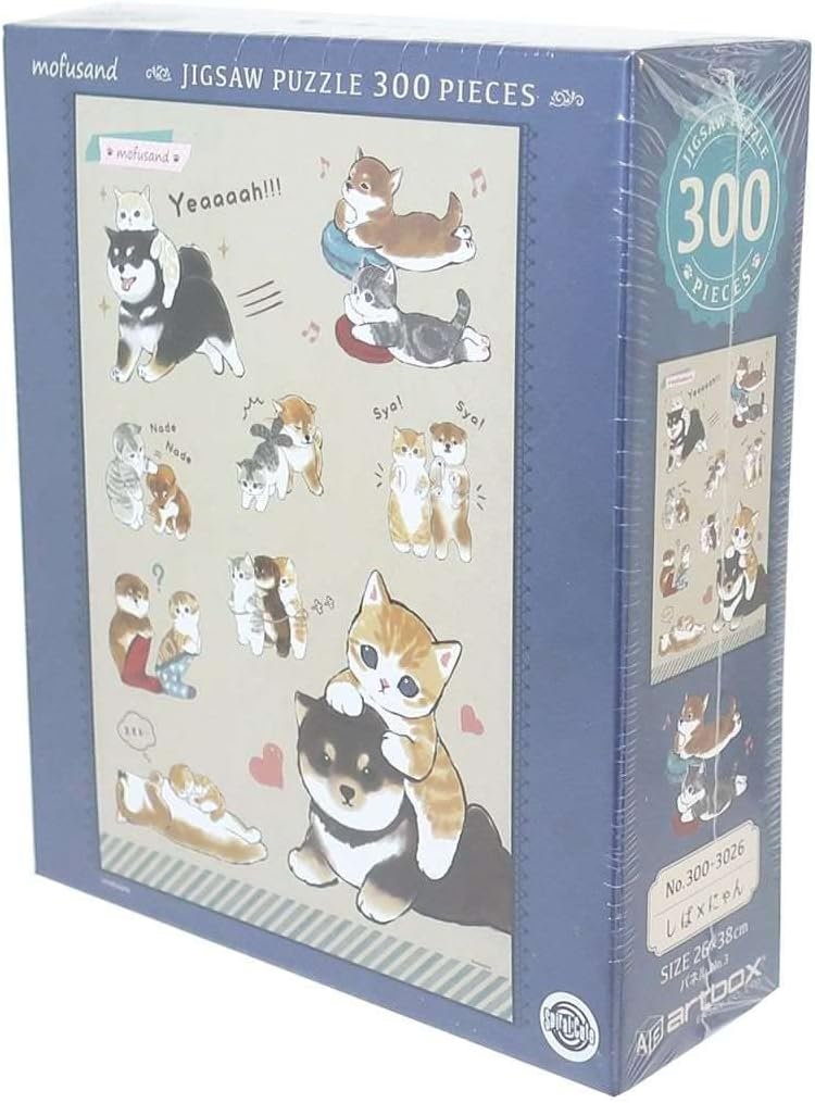 Ensky 300-3026 Shiba x Nyan mofusand - mofusand (Puzzle, 300 Pieces, 26 x 38 cm)