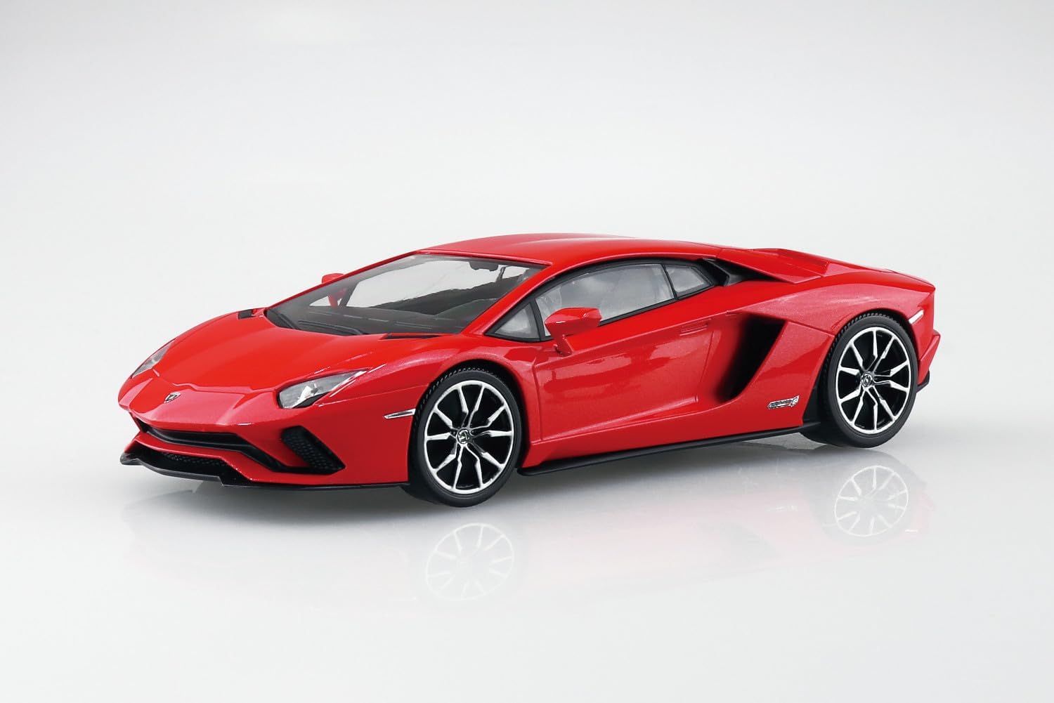 Aoshima 068168 1/32 Raku Plastic Snap Kit No.07-PR Lamborghini Aventador S Pearl Red - BanzaiHobby