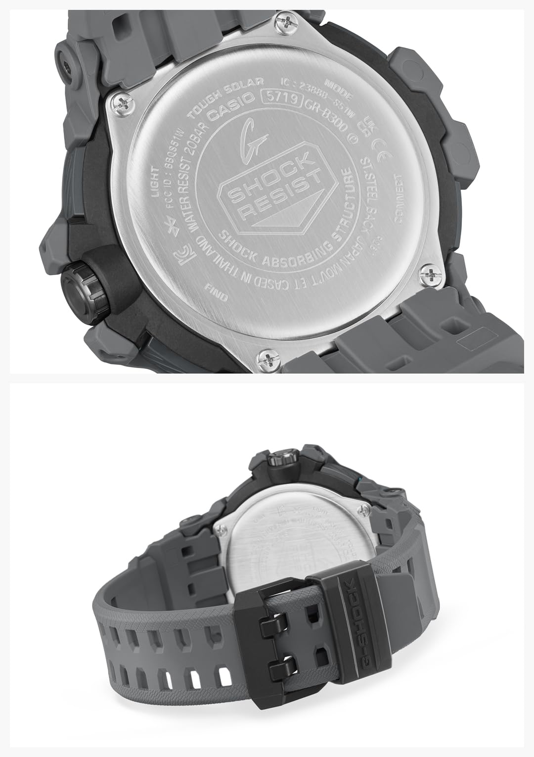 [カシオ] 腕時計 ジーショック 【国内正規品】GRAVITYMASTER Bluetooth搭載 タフソーラー バイオマスプラスチック採用 GR-B300-8A2JF メンズ グレー - BanzaiHobby
