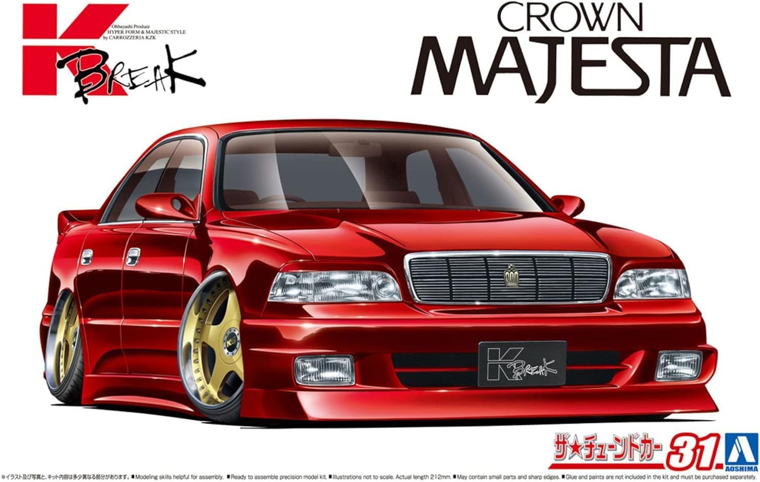 Aoshima 1/24 The Tuned Car No. 31 K-BREAK UZS141 Majesta 1991 (Toyota) - BanzaiHobby