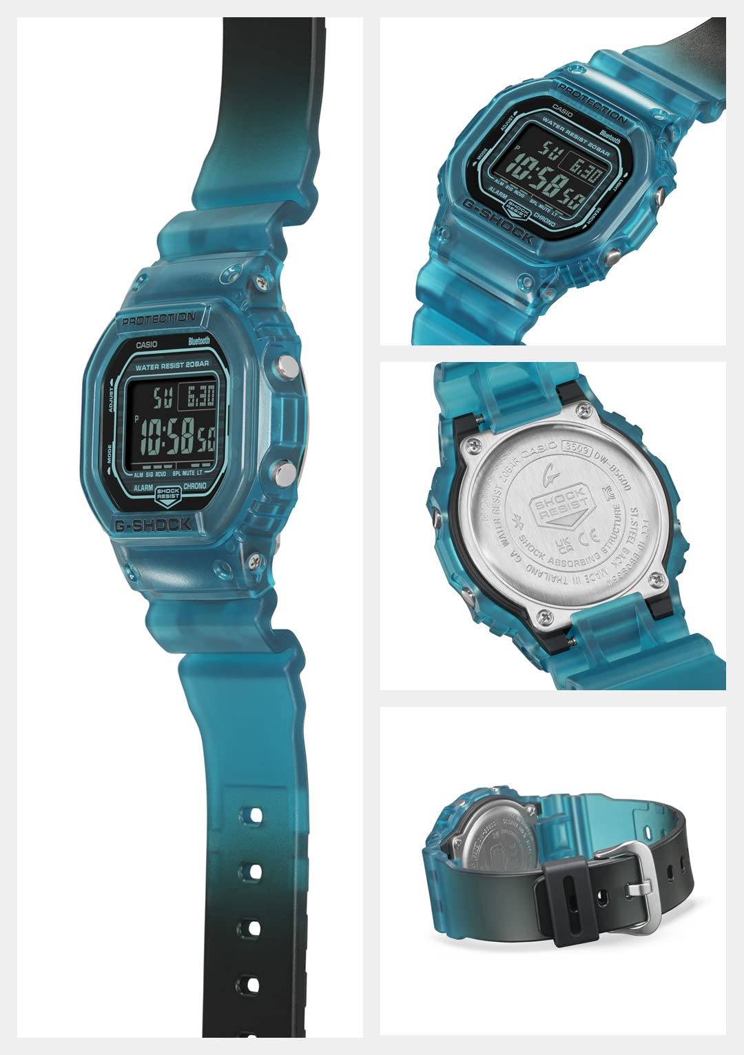 カ*ヅ様 G-Shock DW-B5600 スケルトングラデーションBlueto G-SHOCK DW-B5600にクリア+グラデーションの3色 - Impress Watch