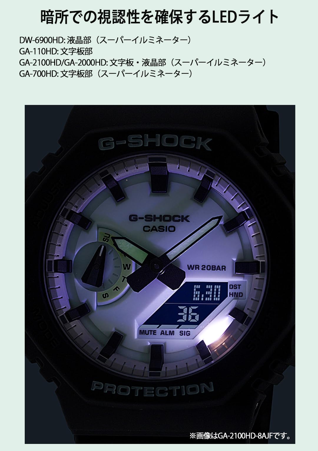 ジーショック [カシオ] 腕時計 【国内正規品】Hidden Glow Series GA-2000HD-8AJF メンズ グレー - BanzaiHobby