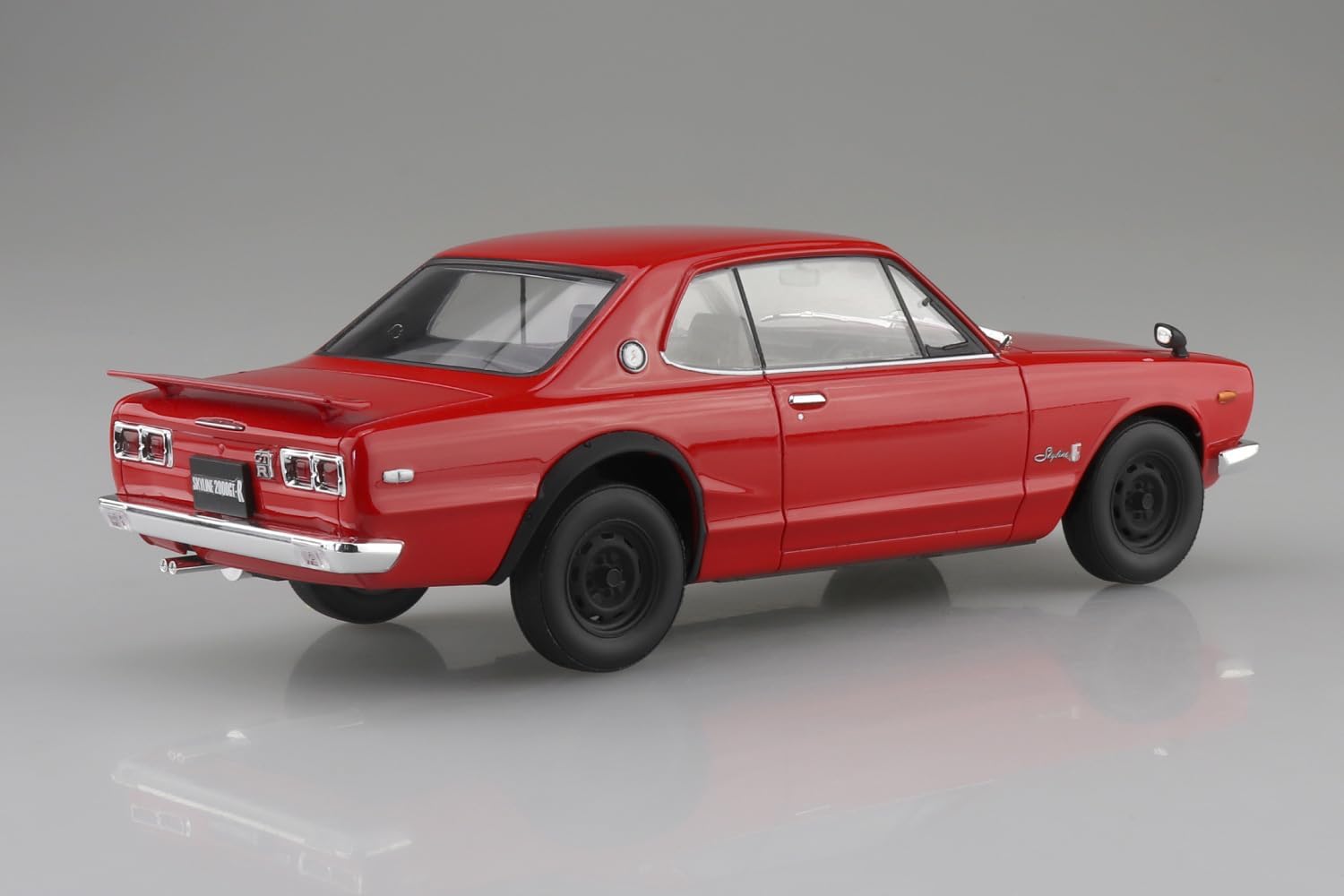 Aoshima Bunka Kyozai 01-RE 1/24 Raku Plastic Snap Car Series KPGC10 Skyline HT 2000GT-R 1970 Red - BanzaiHobby