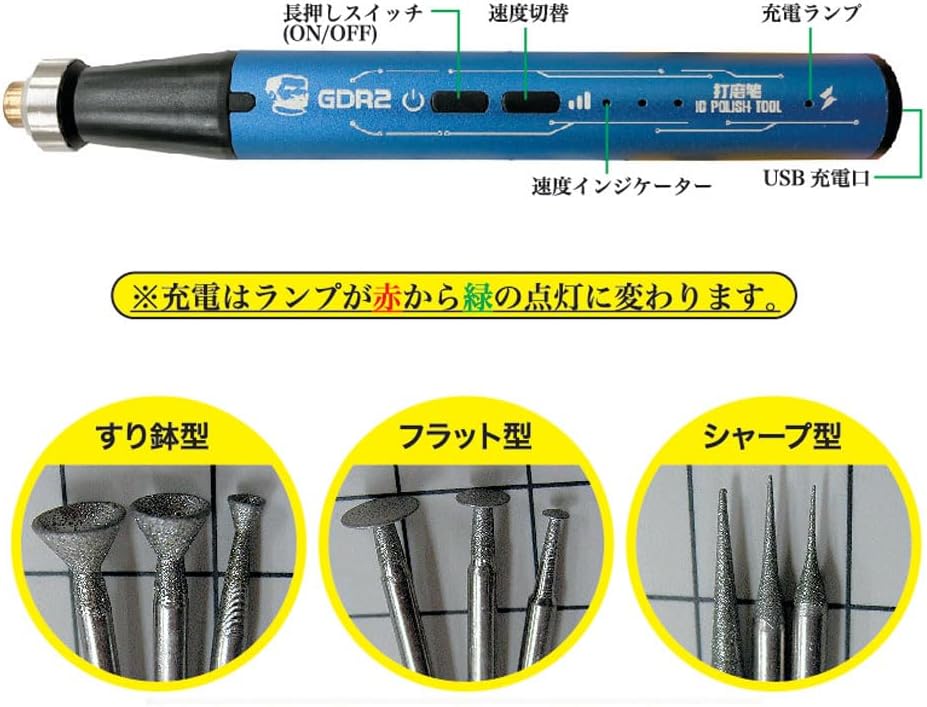Doyusha Awesome Electric Compact Router (Electric Polish with 9 tips)