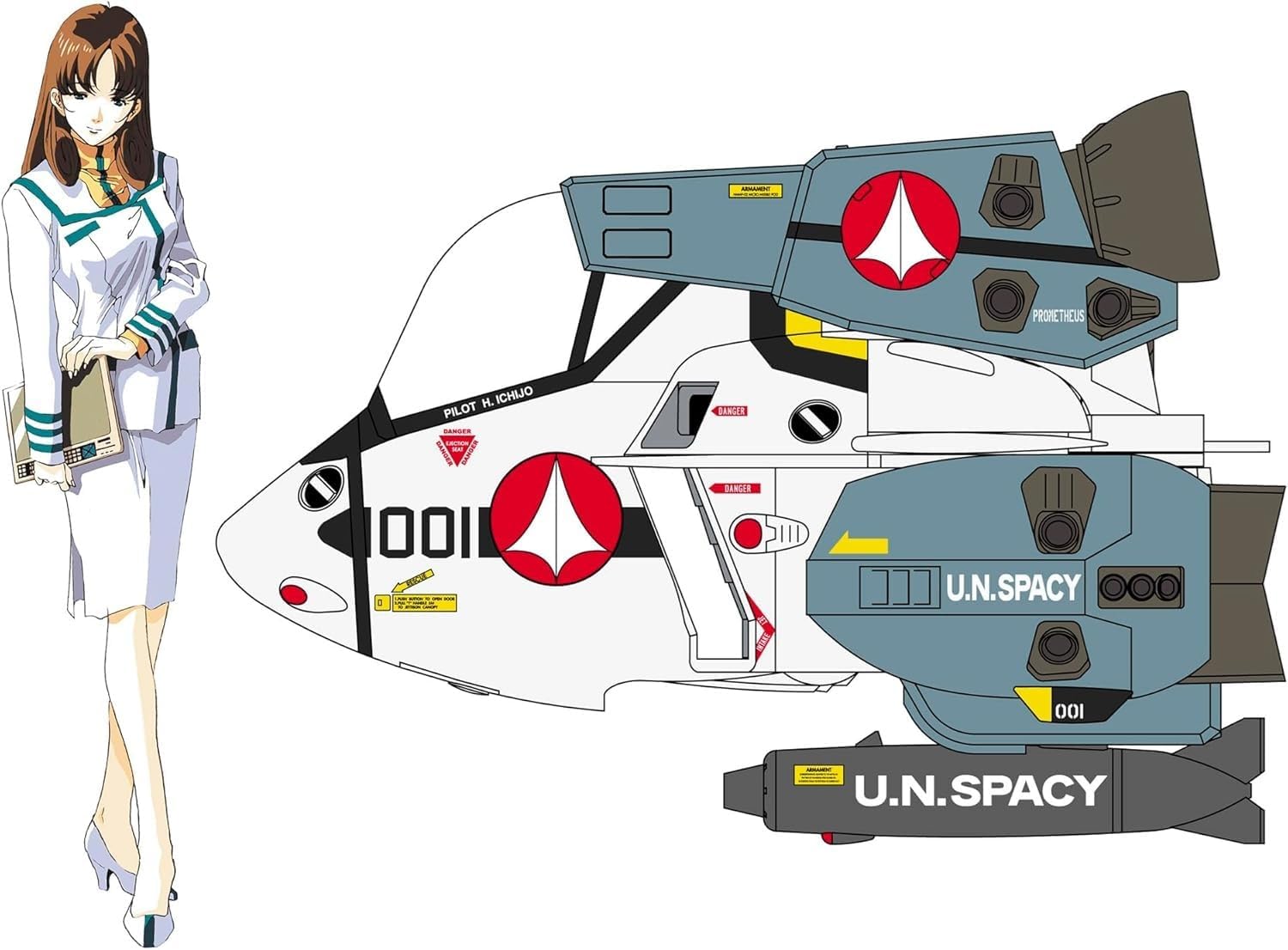 Hasegawa 65899 1/24 Misa Hayase w/ VF-1S Super Valkyrie Egg Plane (The Super Dimension Fortress Macross) - BanzaiHobby